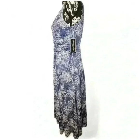 Jessica Howard Women's Petite 6 Blue Floral Fit & Flare Maxi Dress - Picture 7 of 11